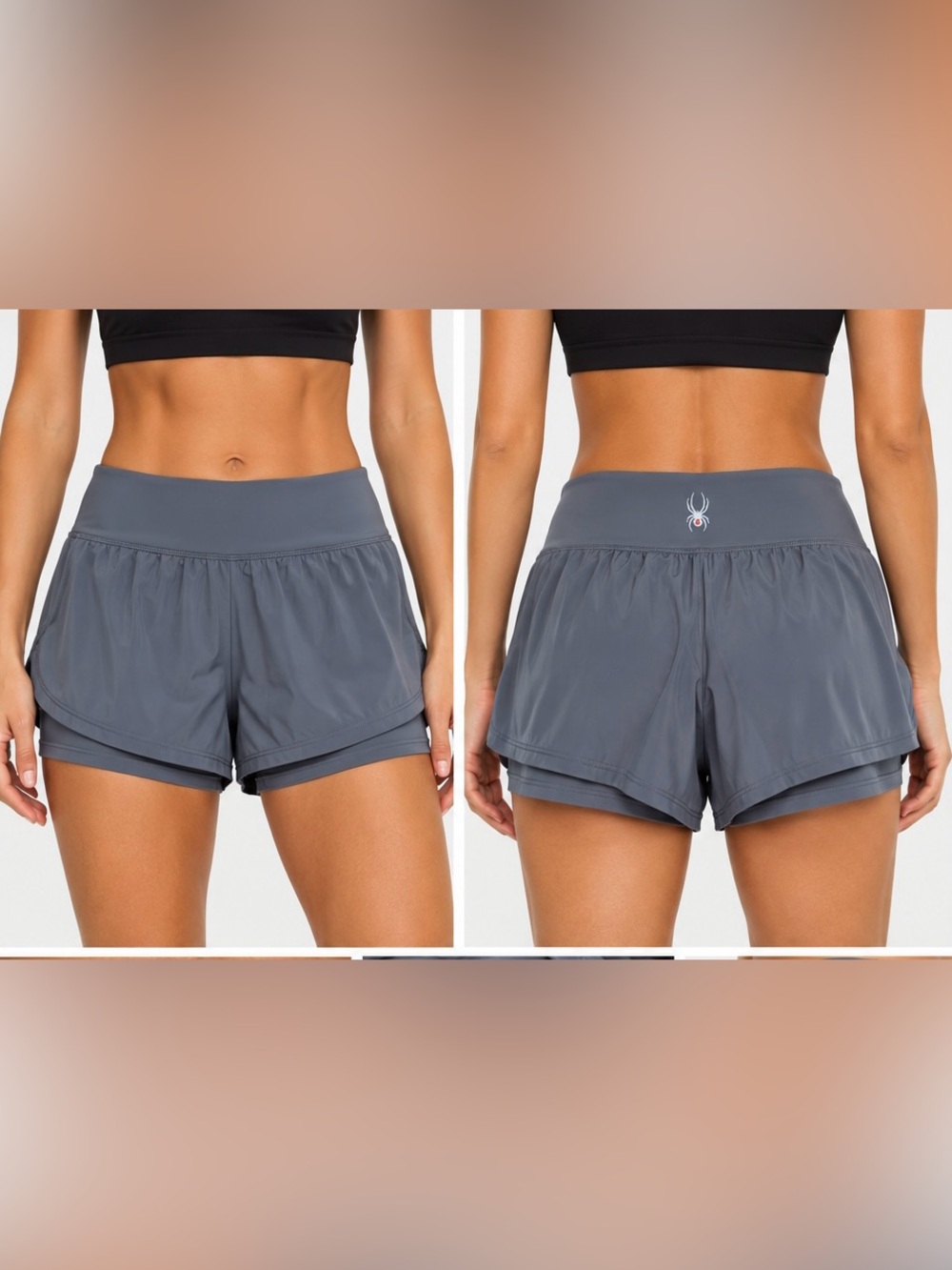 Spyder Active Women’s Gray Running Shorts Built-In Liner Size Small - NWOT